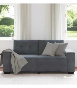 Best Loveseat bank 140 cm fluweel donkergrijs Zetels