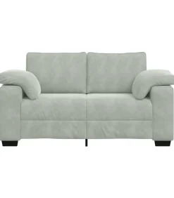 Online Loveseat bank 120 cm fluweel lichtgrijs Zetels