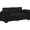 Loveseat bank 140 cm fluweel zwart Zetels