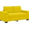 Best Loveseat met kussen Geel Fluweel Zetels