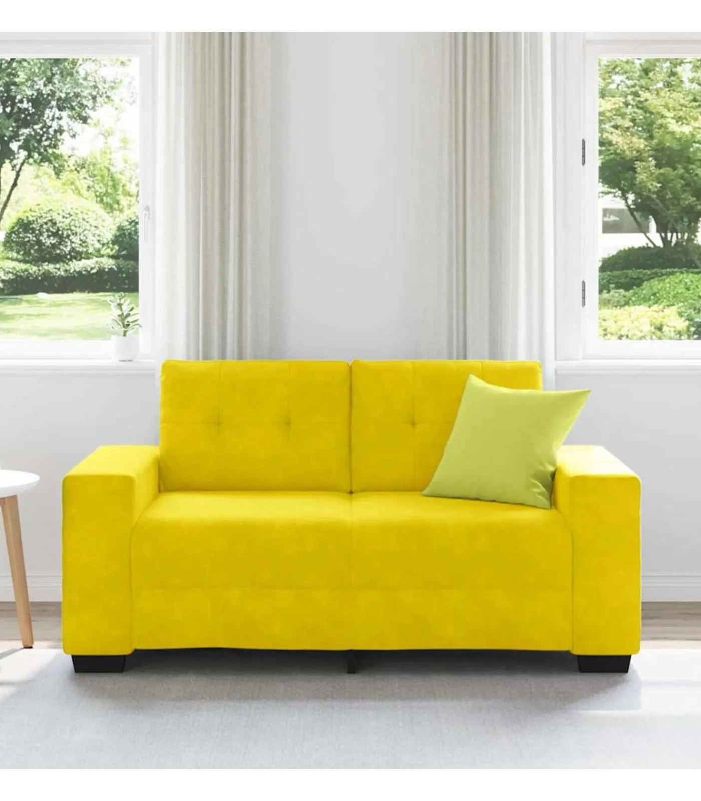 Best Loveseat met kussen Geel Fluweel Zetels