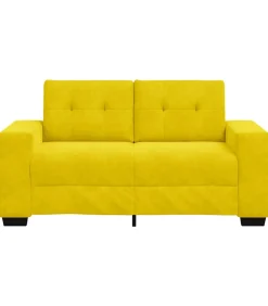 Best Loveseat met kussen Geel Fluweel Zetels