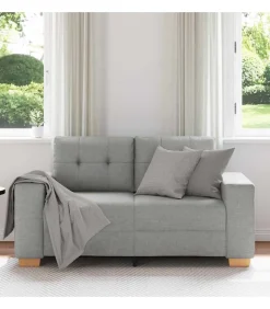 New Loveseat met kussen Wolkgrijs Stof Zetels