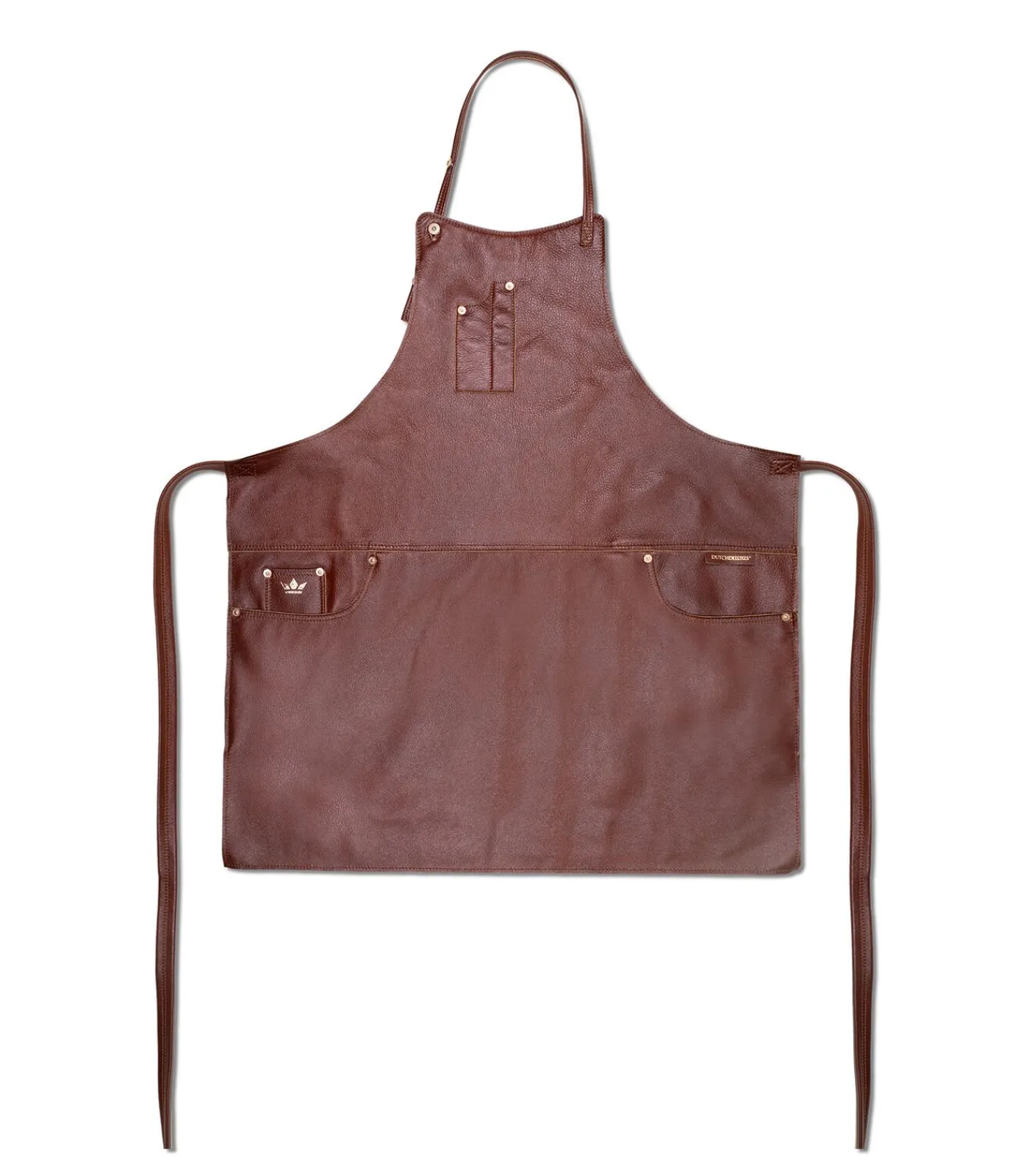 Luxe - Volnerf leer - Barbecue - Keuken - Schort - 5 zakken - Bruin Keuken- & Tafellinnen