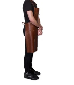 Discount Luxe schort met rits Klassiek Bruin Keuken- & Tafellinnen