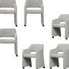 Online Lyric Eetkamerstoelen - Bouclé - Greige - Set van 6 Stoelen