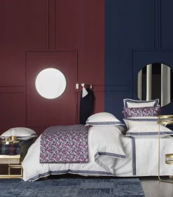 Discount Marceau - Driekleurig laken in katoen satijn met opgenaaide strook Lakens