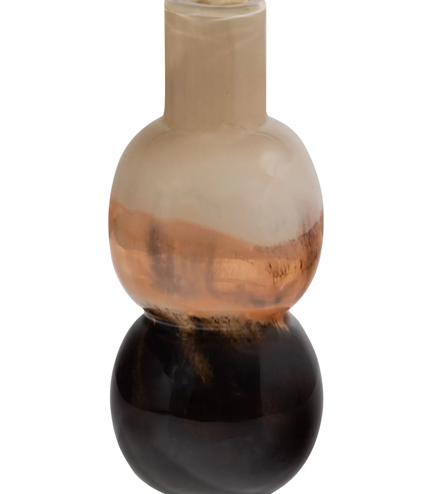 Outlet Marjon Vaas - Handgevormd - Glas - Bruin - 30x14x14 Vazen