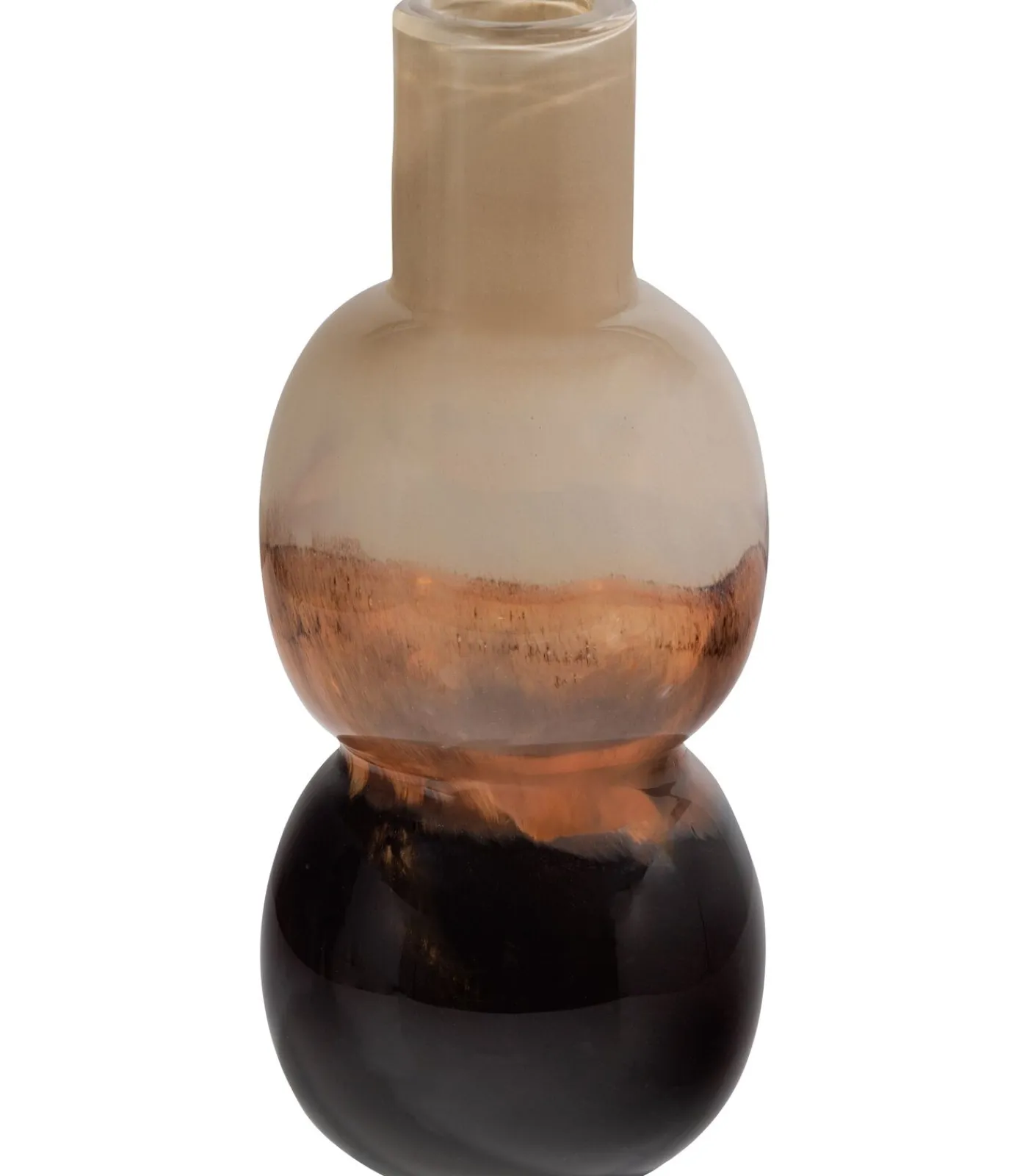 Outlet Marjon Vaas - Handgevormd - Glas - Bruin - 30x14x14 Vazen