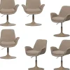 Clearance Marten Eetkamerstoelen - Polyester - Zand - Set van 6 Stoelen