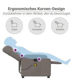Hot Massagestoel elektrisch verstelbaar stof taupe Zetels