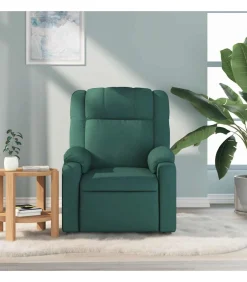 Online Massagestoel verstelbaar stof donkergroen Zetels