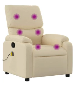 Clearance Massagestoel verstelbaar stof crèmekleurig Zetels