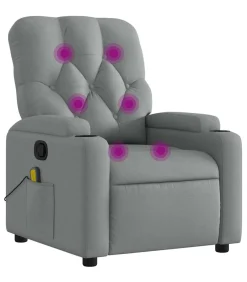 Clearance Massagestoel verstelbaar stof lichtgrijs Zetels