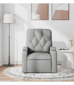 Clearance Massagestoel verstelbaar stof lichtgrijs Zetels