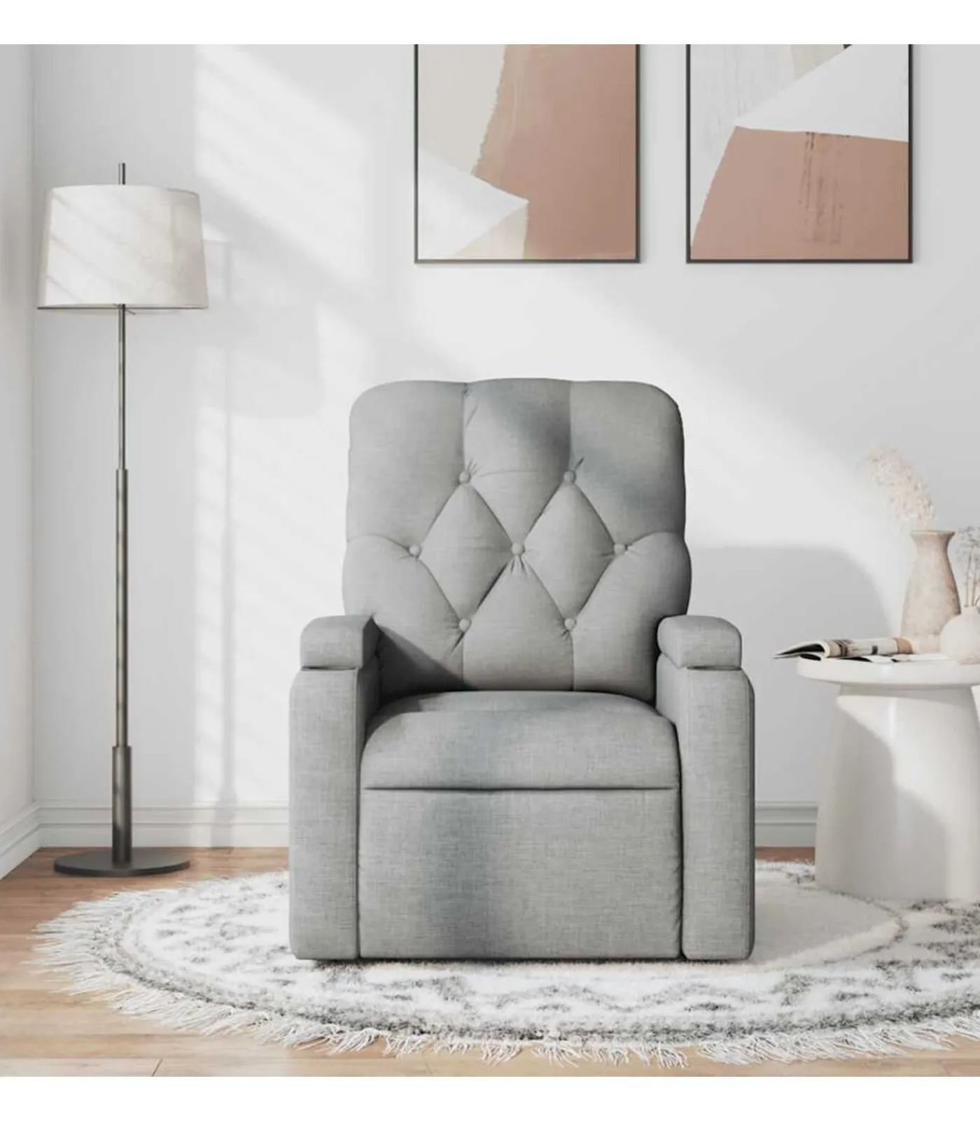 Clearance Massagestoel verstelbaar stof lichtgrijs Zetels