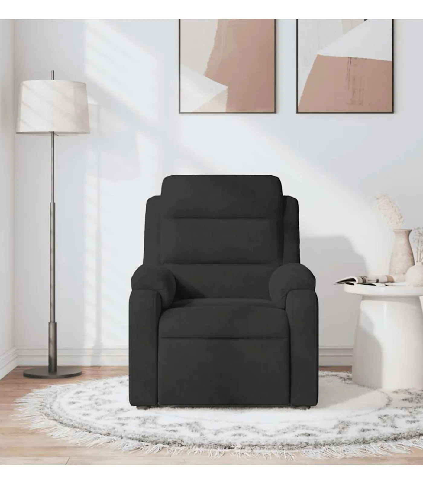 Clearance Massagestoel verstelbaar fluweel zwart Zetels