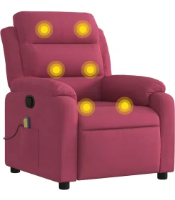 Online Massagestoel verstelbaar fluweel wijnrood Zetels