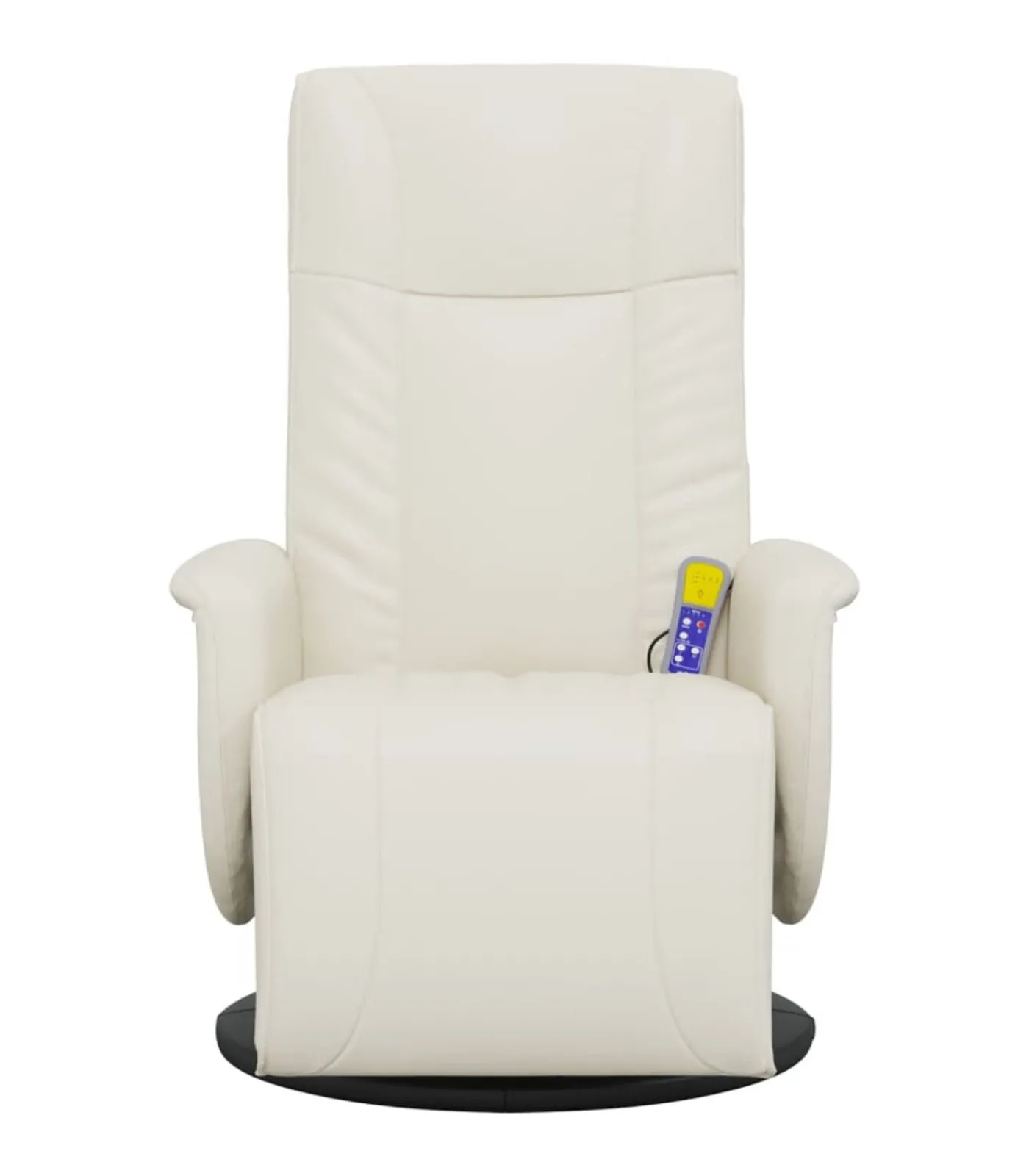 Outlet Massagestoel verstelbaar met voetensteun kunstleer crèmekleurig Zetels