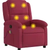 Massagestoel verstelbaar fluweel wijnrood Zetels
