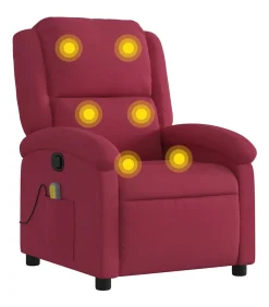 Massagestoel verstelbaar fluweel wijnrood Zetels