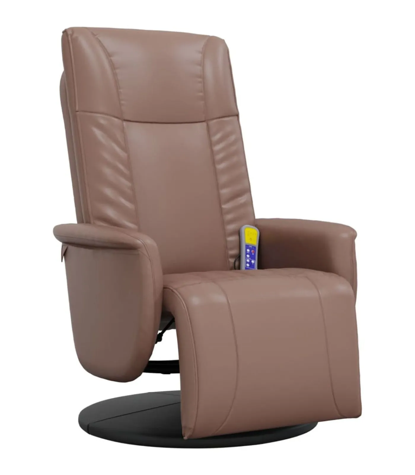 New Massagestoel verstelbaar met voetensteun kunstleer bruin Zetels