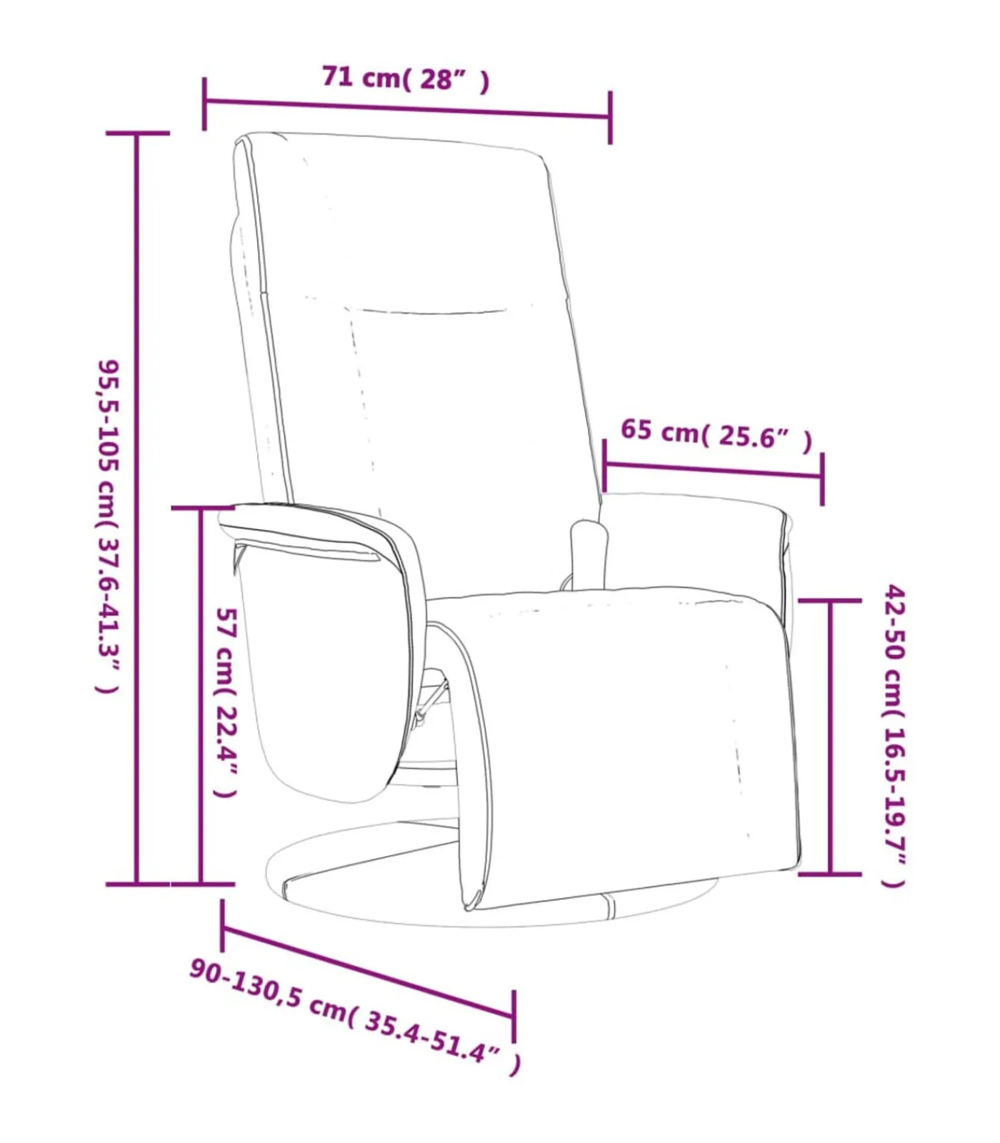 New Massagestoel verstelbaar met voetensteun kunstleer bruin Zetels