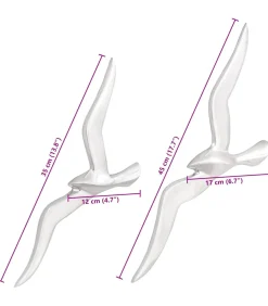 Meeuw 2 pcs Zilver Aluminium Decoratie