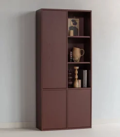 Clearance Merel opbergkast - Grenen - Bordeauxrood - 100x200x44 Meubels