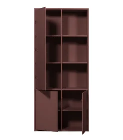 Clearance Merel opbergkast - Grenen - Bordeauxrood - 100x200x44 Meubels