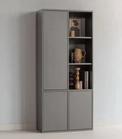 Merel opbergkast - Grenen - Warmgrijs - 100x200x44 Meubels