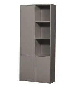 Merel opbergkast - Grenen - Warmgrijs - 100x200x44 Meubels