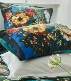 Online Minakari Cobalt - Kussensloop in katoen satijn met print Kussenslopen