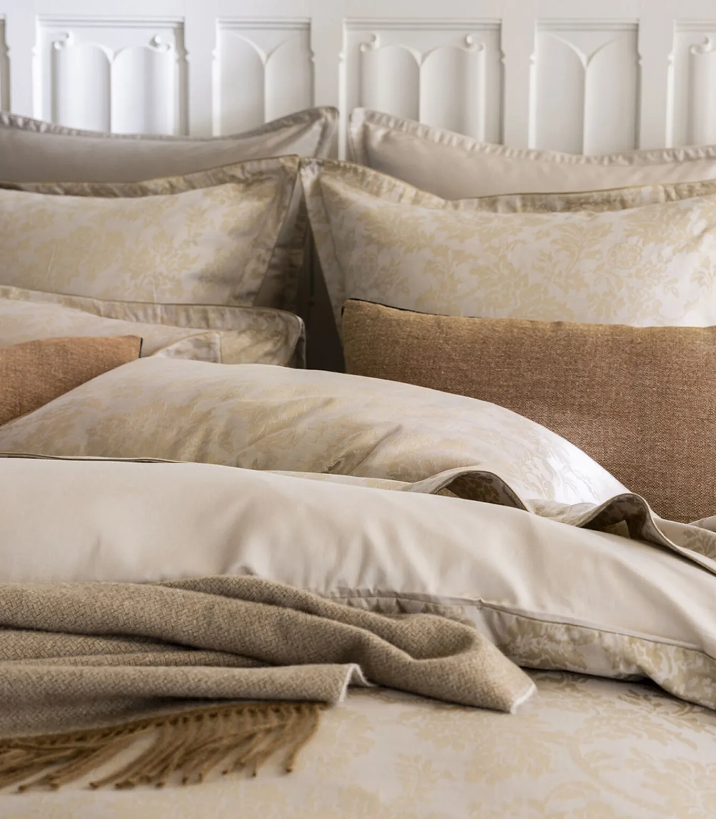 Discount Mémoire - Effen kussensloop in katoenen jacquard Kussenslopen