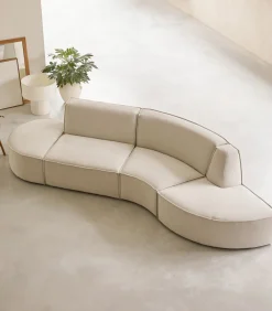 Best Modulaire Dario 4-zitsbank in beige stof Zetels