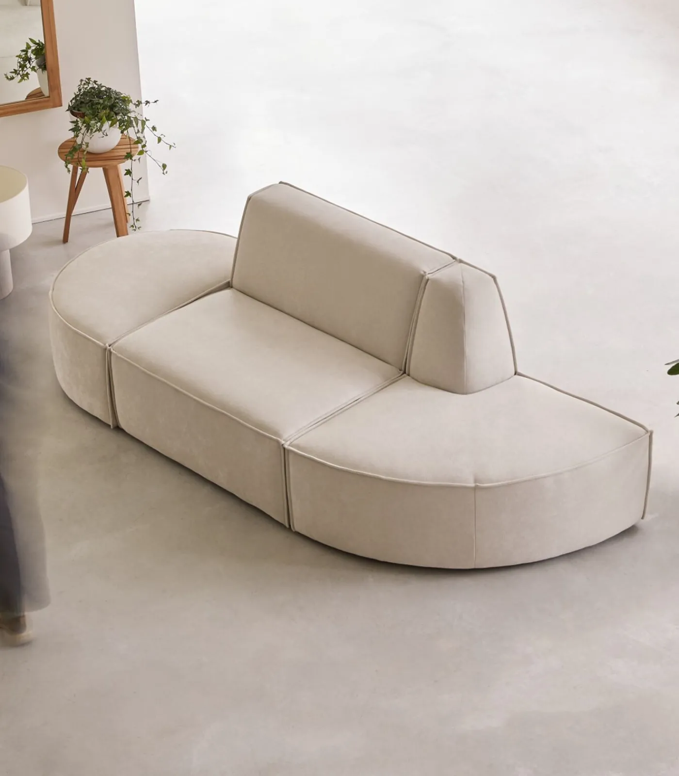 Hot Modulaire Dario 2-zitsbank in beige stof Zetels