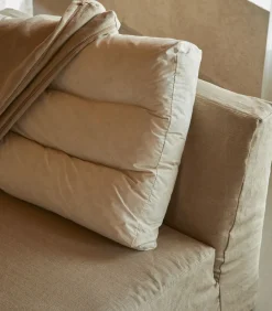 Outlet Modulaire loungestoel Nils in natuurlijk linnen, 1-zit Zetels