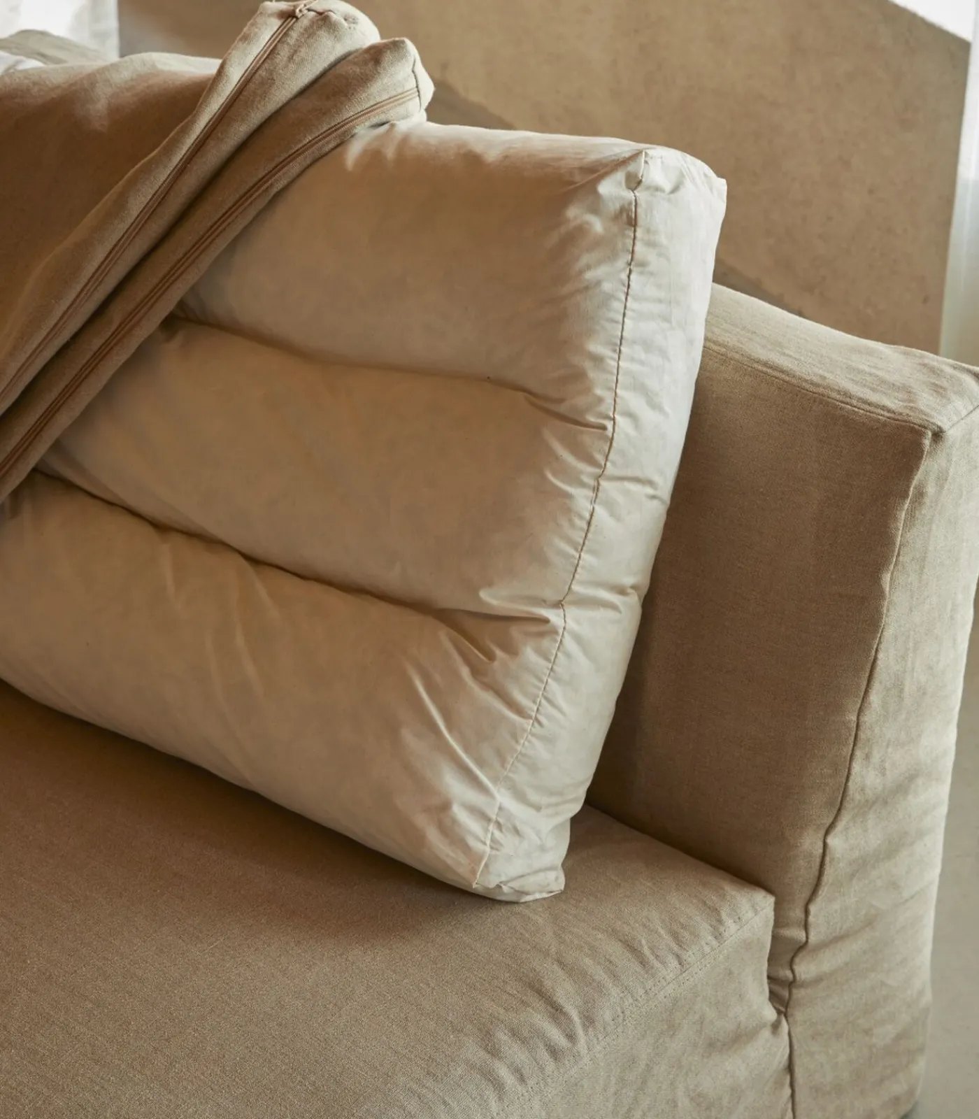 Outlet Modulaire loungestoel Nils in natuurlijk linnen, 1-zit Zetels