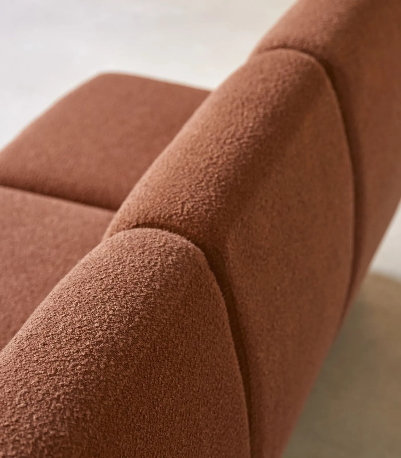 Outlet Modulaire 3-zitsbank Swann van massief acacia en terracotta stof Zetels