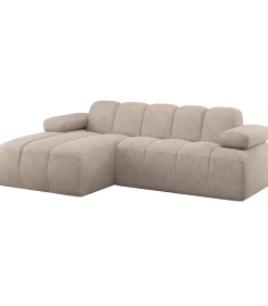 Mojo Chaise Longue Bank Links - Wollig - Donkerzand Zetels