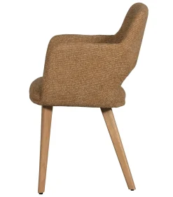 Outlet Murat Eetkamerstoelen Houten Naturel Poot - Geel - Set van 6 Stoelen