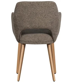 Murat Eetkamerstoelen Houten Naturel Poot - Taupe - Set van 6 Stoelen