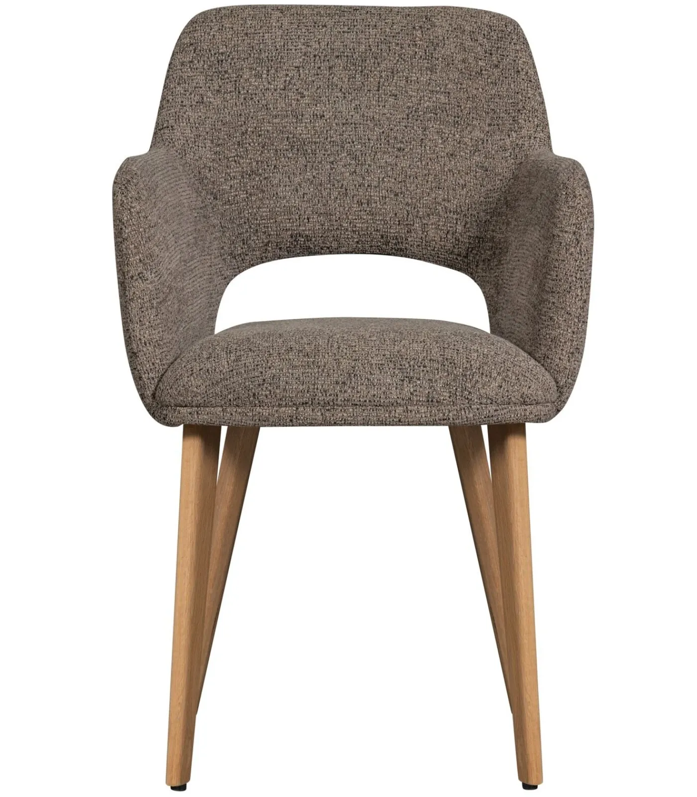 Murat Eetkamerstoelen Houten Naturel Poot - Taupe - Set van 6 Stoelen