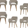 Best Murat Eetkamerstoelen Houten Naturel Poot - Naturel - Set van 6 Stoelen