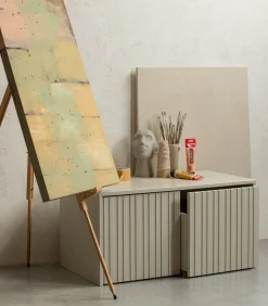 Hot New Gravure Kistbank - Grenen - Dust - 40x88x50 Organiseren