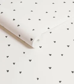 Best - Vliesbehang - Ditsy Heart Black & White - 1000x52 Wanddecoratie