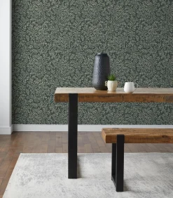 New - Vliesbehang - Ditsy Leaf Emerald - 1000x52 Wanddecoratie