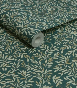 New - Vliesbehang - Ditsy Leaf Emerald - 1000x52 Wanddecoratie