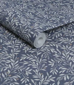 Outlet - Vliesbehang - Ditsy Leaf Navy - 1000x52 Wanddecoratie