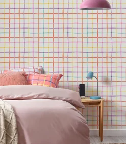 Hot - Vliesbehang - Rainbow Check Multi - 1000x52 Wanddecoratie